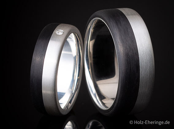 Carbon Trauringe 9th Edition | Handgefertigt aus Silber & Carbon