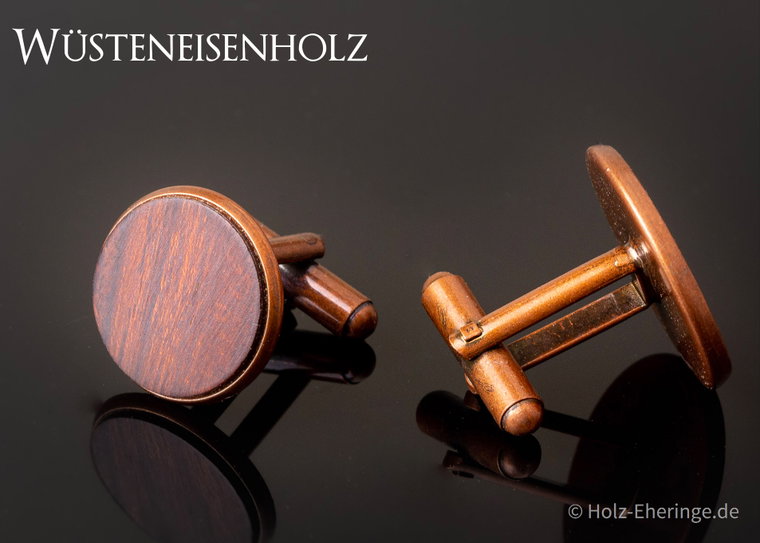 Manschettenknöpfe Holz Kupferfarben