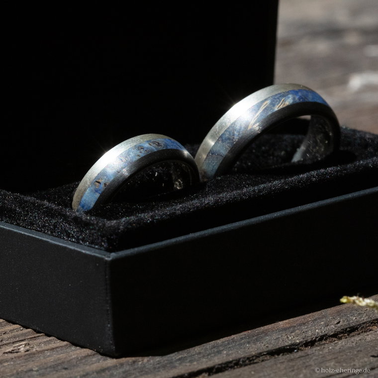 7th Edition Classic Carbon-Silber Partnerringe