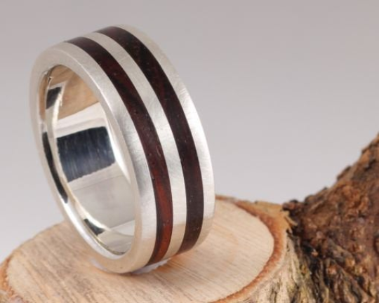 8th Edition Cocobolo – Exklusiver Holzring mit hohem Silberanteil