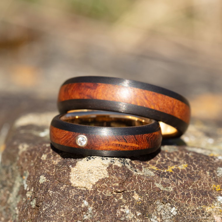 Carbonringe mit Holz - Handgefertigt