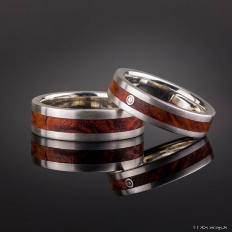 Eheringe aus Silber mit Holzinlay 3rd Edition