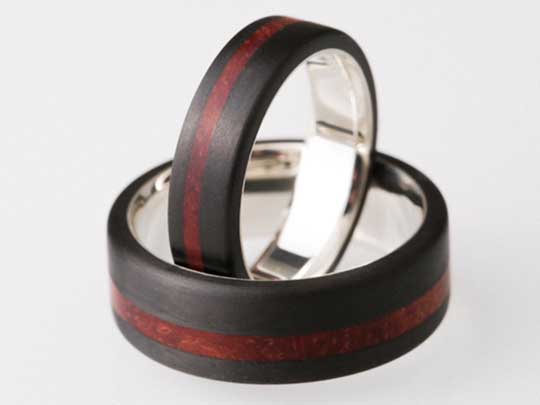 Carbon Eheringe mit Holz 11th Edition