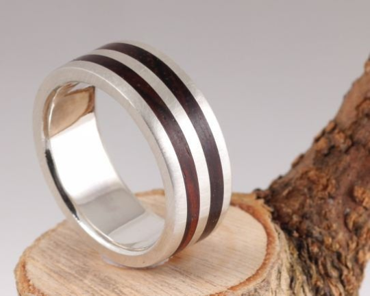 8th Edition Cocobolo – Exklusiver Holzring mit hohem Silberanteil