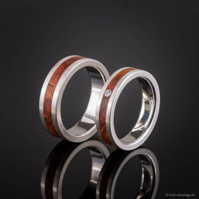 Eheringe aus Silber mit Holzinlay 3rd Edition