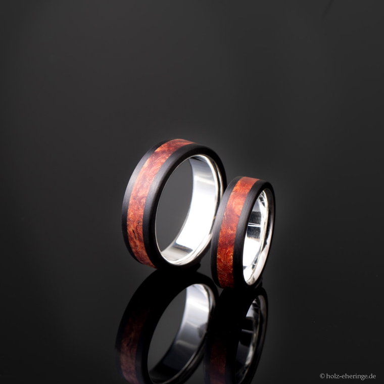Carbon Partnerringe mit Holz 3rd Edition