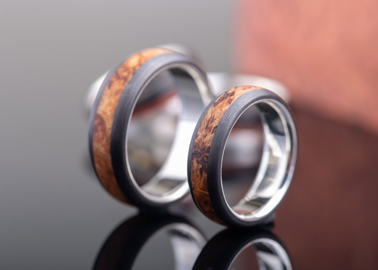 Carbonringe mit Holz kaufen - Partnerringe 3rd Edition Classic